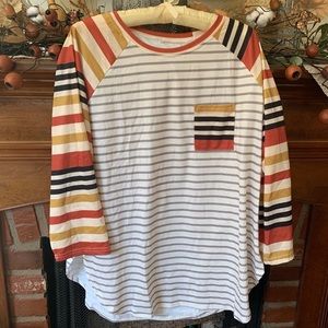 Multicolored stripe long sleeve